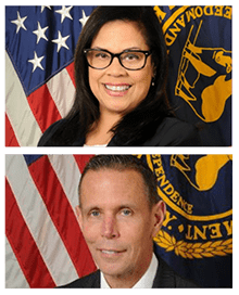Suffolk County Deputy Police Commissioners Belinda Alvarez-Groneman and Kevin T. Catalina